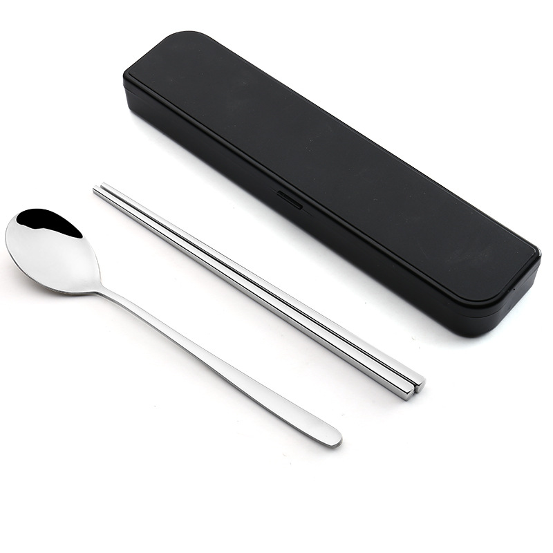 Stainless Steel Folding Cutlery Set Portable Camping Utensils Knife-Free Fork Spoon Chopsticks with Case